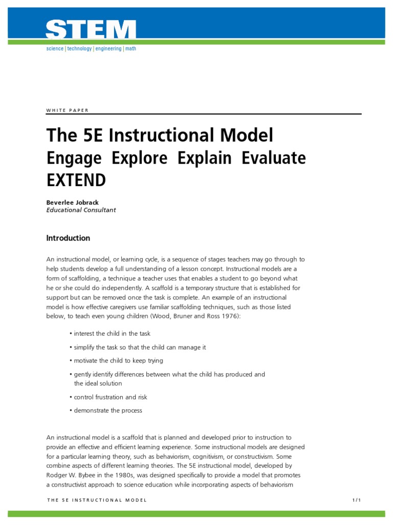 5e Lesson Cycle | PDF | Constructivism (Philosophy Of Education ...