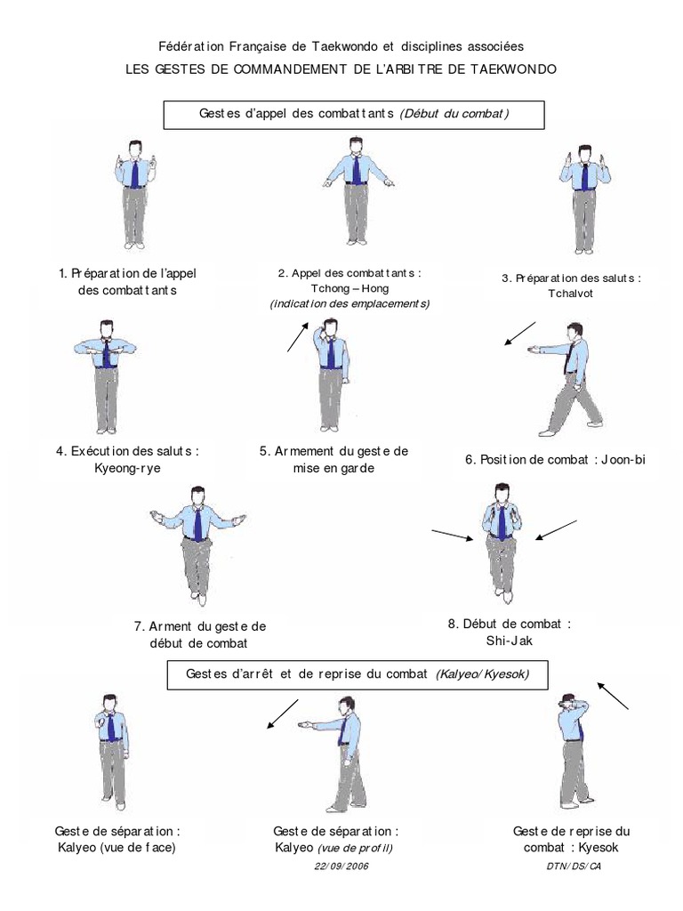 Fiche Des Gestes Arbitre FFTDA11 | PDF