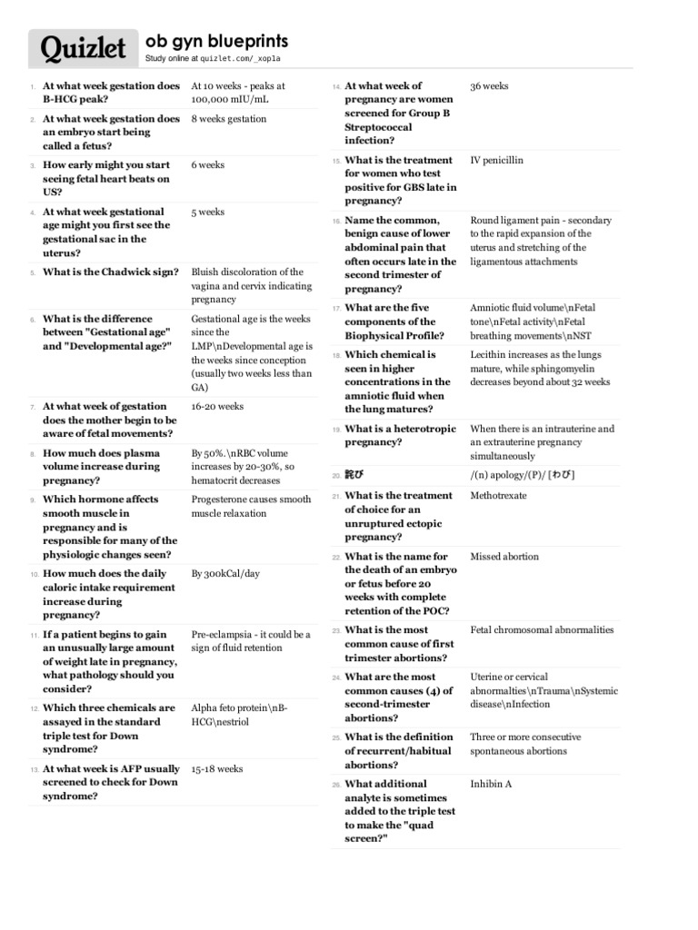 Ob Gyn Blueprints | PDF | Ovarian Cancer | Urinary Incontinence