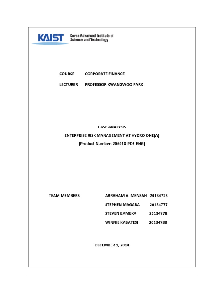 Enterprise Risk Submission | PDF | Risk | Risk Management