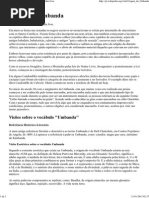 Origem Da Umbanda – Wikipédia, A Enciclopédia Livre