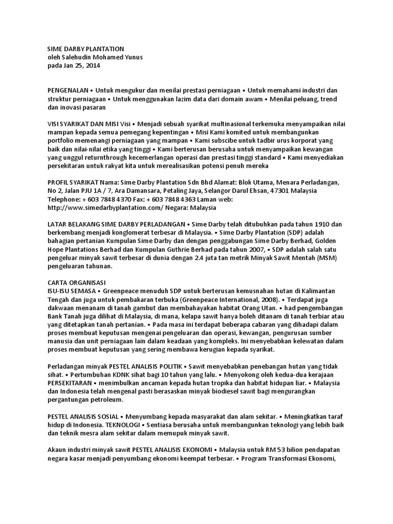 Sime Darby Plantation Pdf