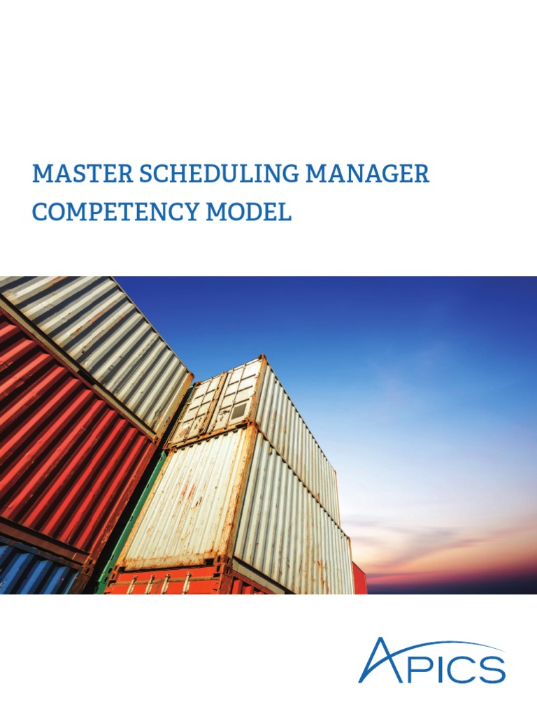 Master Scheduling Manager Competency Model | PDF | Competence (Human ...