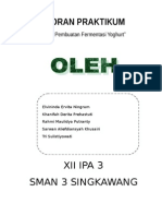 Laporan Fermentasi Pembuatan Yoghurt