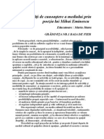 Modalitati de Cunoastere a Mediului Prin Poezia Lui Mihai Eminescu - Referat.clopotel.ro