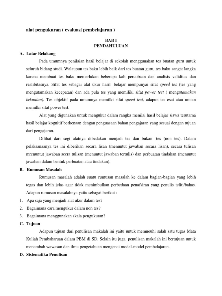 Makalah evaluasi pembelajaran bahasa indonesia