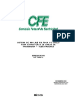 CFE C0000-42 2008, Sistema de Anclaje en Roca-suelo LT's y SE's