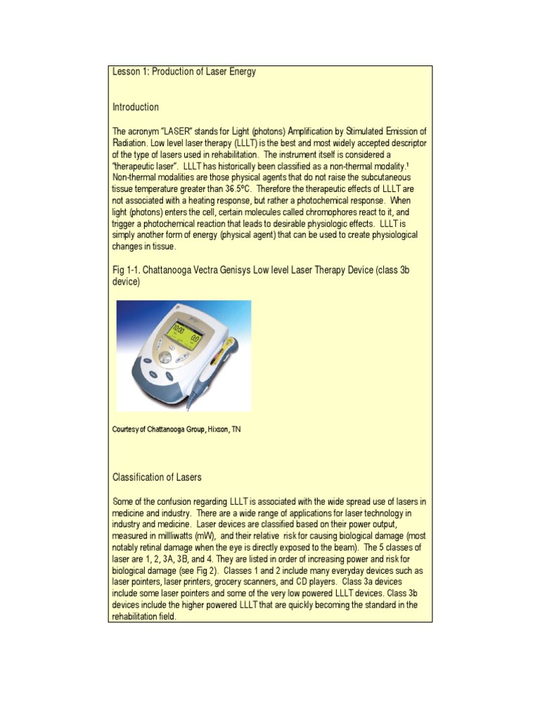 Understanding Low Level Laser Therapy | PDF | Laser | Electromagnetic ...