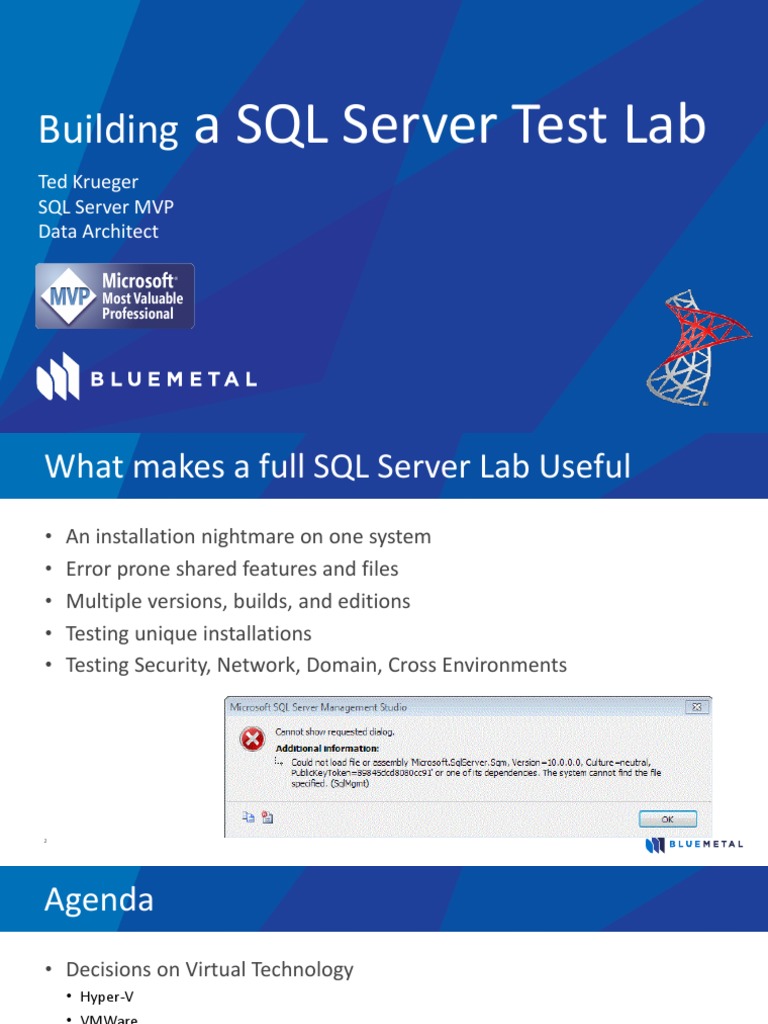 Building A SQL Server Test Lab | PDF | Hyper V | Active Directory