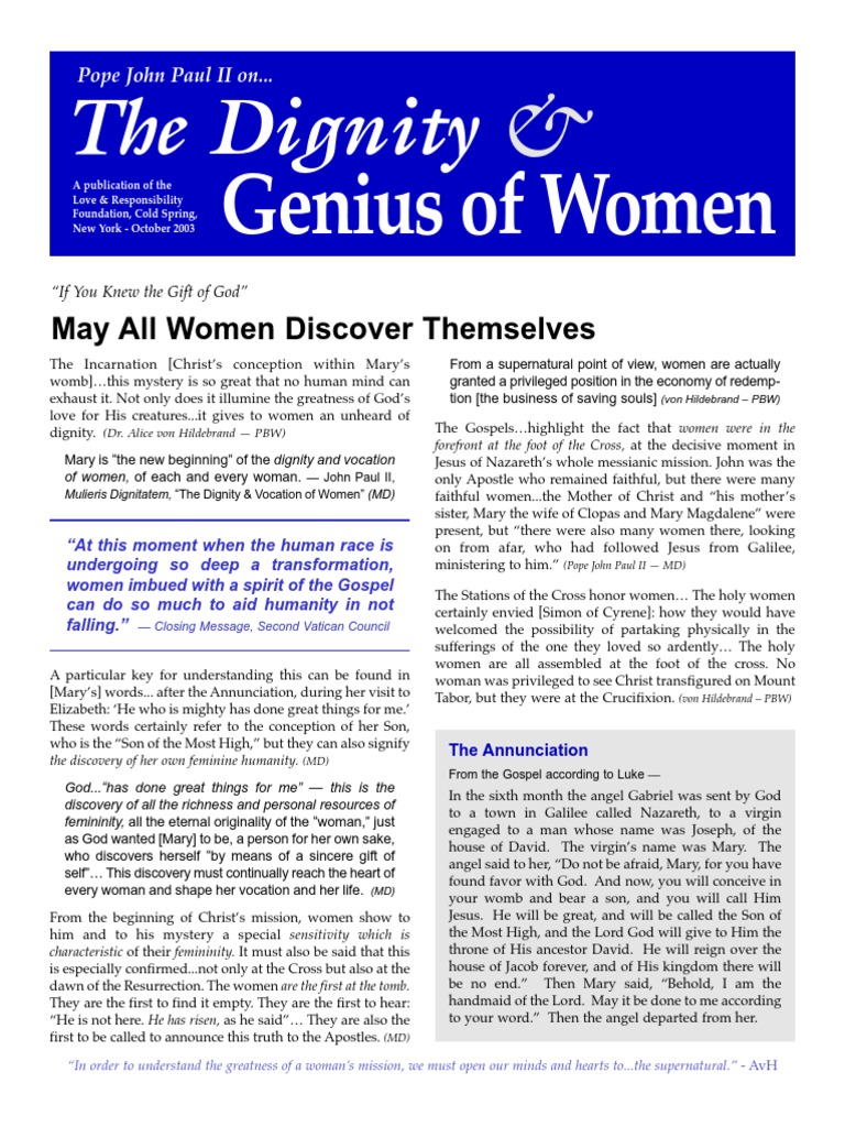 Genius of Women: The Dignity | PDF