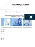 Avaliação de Recuperação de Matemática