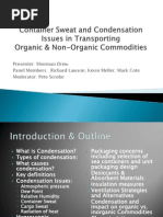 Container Sweat and Condensation Cargo