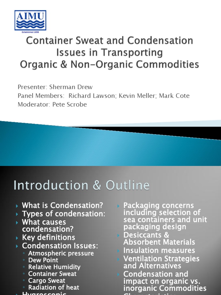 Container Sweat and Condensation Cargo PDF Adsorption Humidity