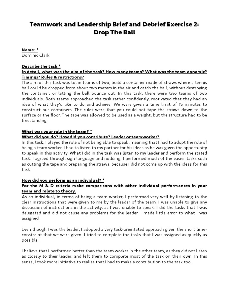 reflective essay on teamwork