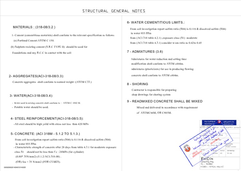 Structural Notes for Concrete Foundations | PDF | Science & Mathematics