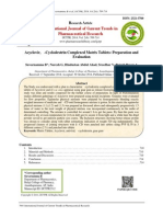 Acyclovir, Β-Cyclodextrin Complexed Matrix Tablets: Preparation and Evaluation