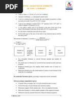 Chapter 1 Quantitative Chemistry (Ib Topic 1) Summary: Mol G Mass Molar G Mass