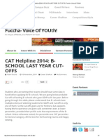 Cat Helpline 2014 - B-School Last Year Cut-Offs - Fuccha - Voice of Youth!