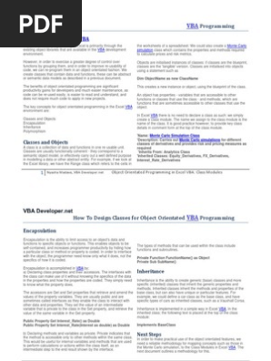 Object Orientated Excel Vba Class Computer Programming Microsoft Excel