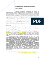 Análise Epistemológica Do Campo Do Empreendedorismo