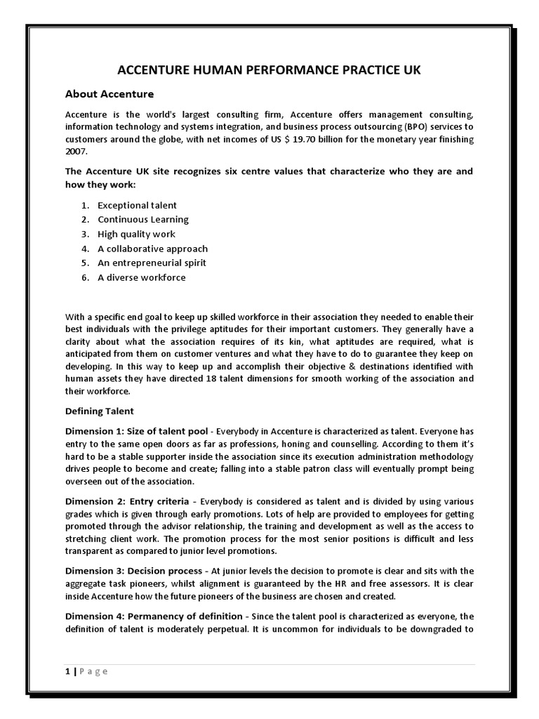 1.a. Accenture Human Performance Practice Uk | PDF | Business Process ...