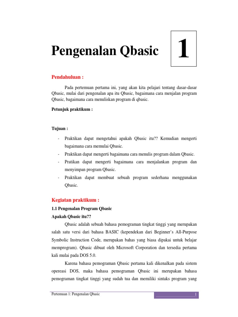 Pengenalan Dasar Qbasic untuk Pemula | PDF
