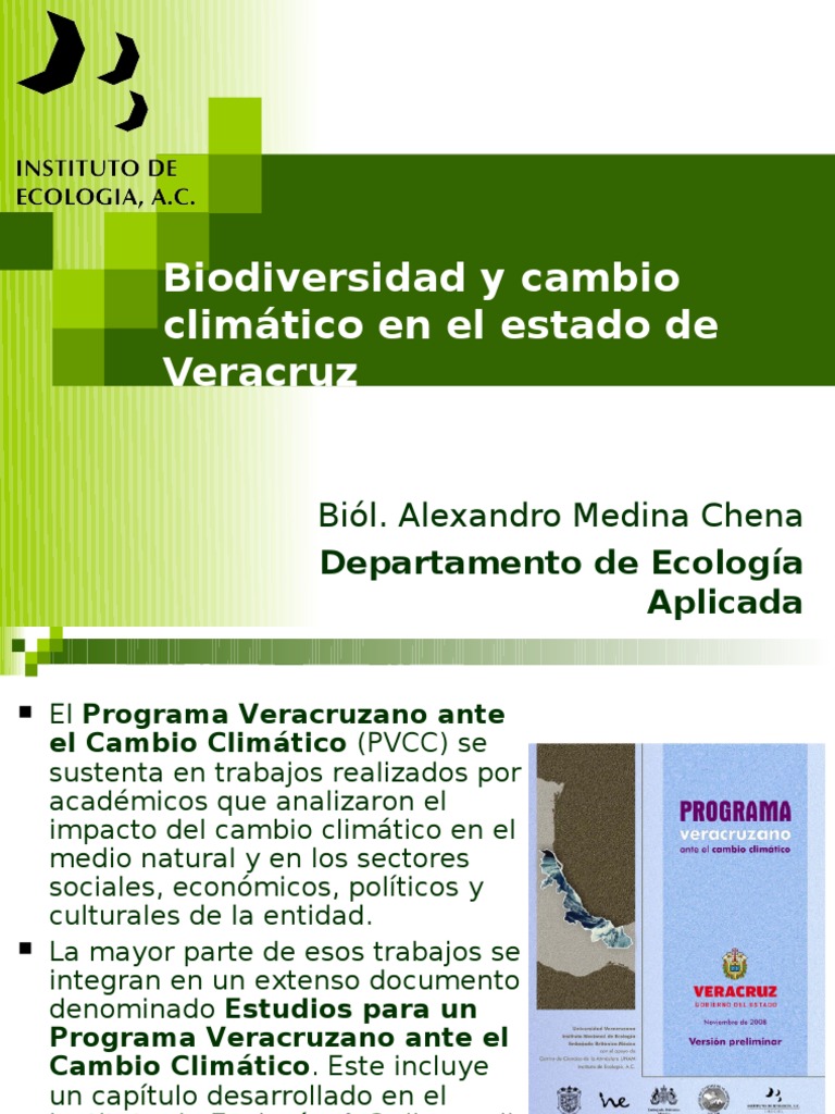 Impacto del Cambio Climático en la Biodiversidad de Veracruz | PDF ...