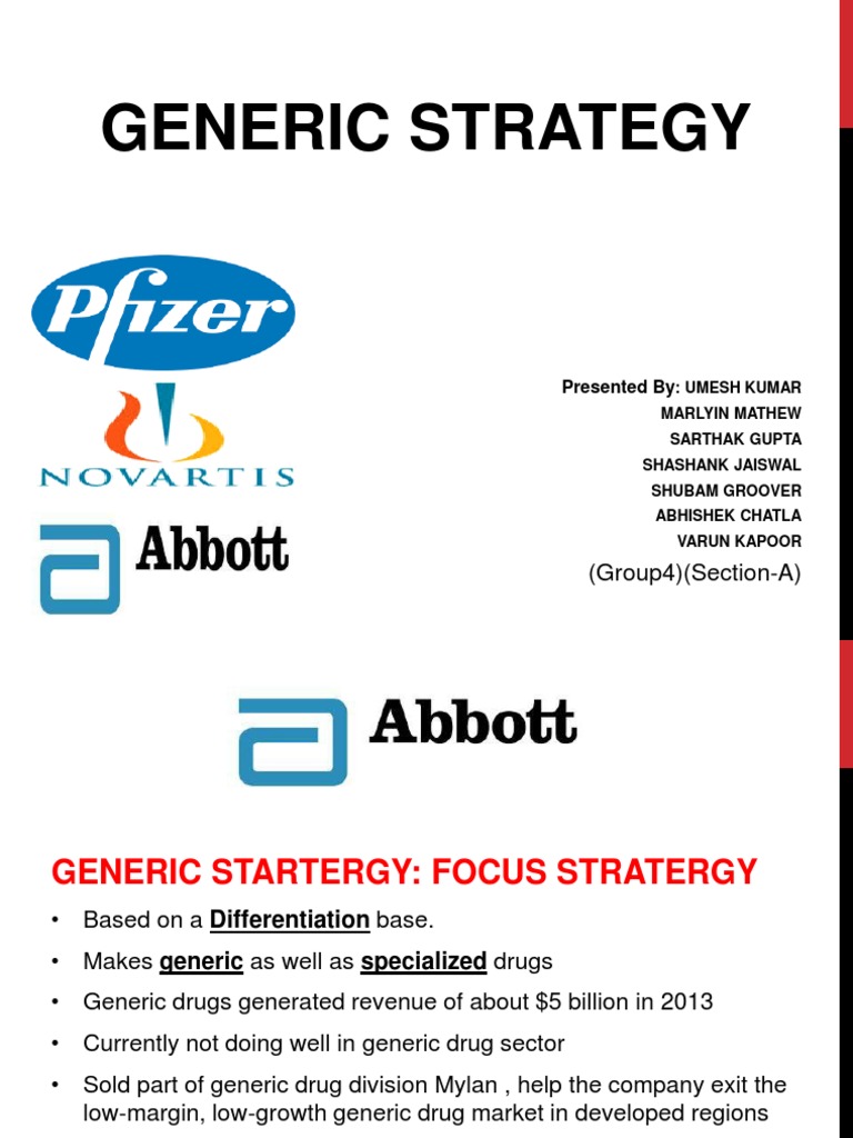 Pharmaceutical company's Generic strategy. | Novartis ...