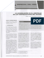 Acumulación en El Arbitraje de Las Contrataciones Del Estado