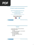 RF Block & System Level Parameters