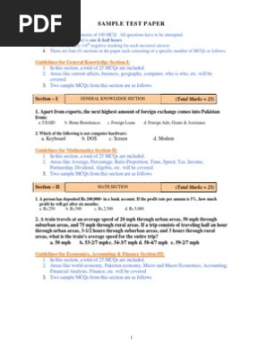 MTO Test Paper