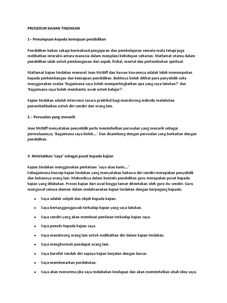 Prosedur Kajian Tindakan Pdf
