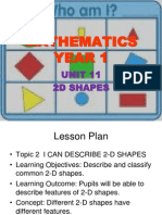 Mathematics Year 1: Unit 11 2D Shapes