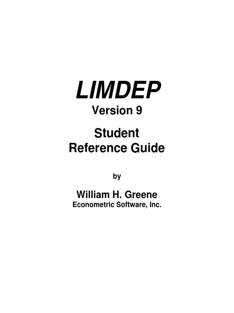 LIMDEP Short Student Manual | PDF | Regression Analysis | Ordinary