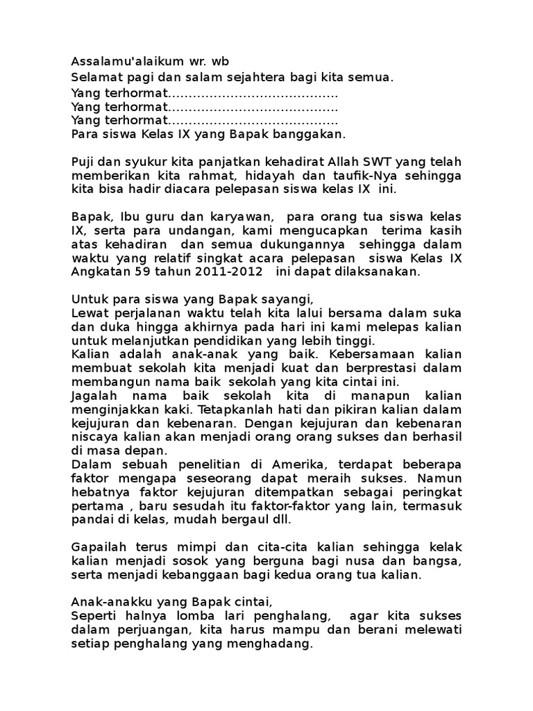 Kumpulan Teks Pidato Kepala Sekolah Dalam Acara Perpisahan Kumpulan Referensi Teks Pidato