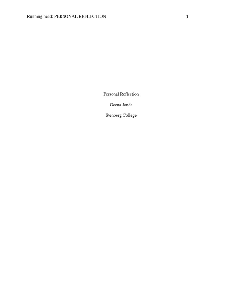 Personal Reflection on Psychiatric Nursing | PDF | Nursing | Mental Health