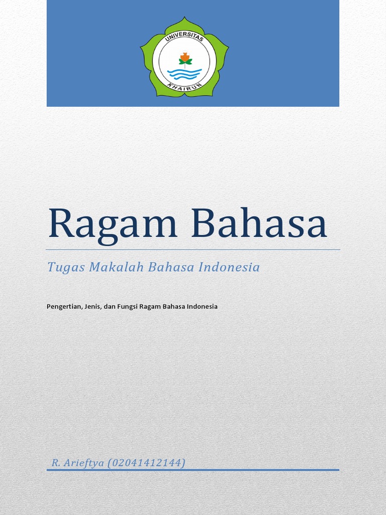 Makalah Ragam Bahasa Pdf Contoh Makalah