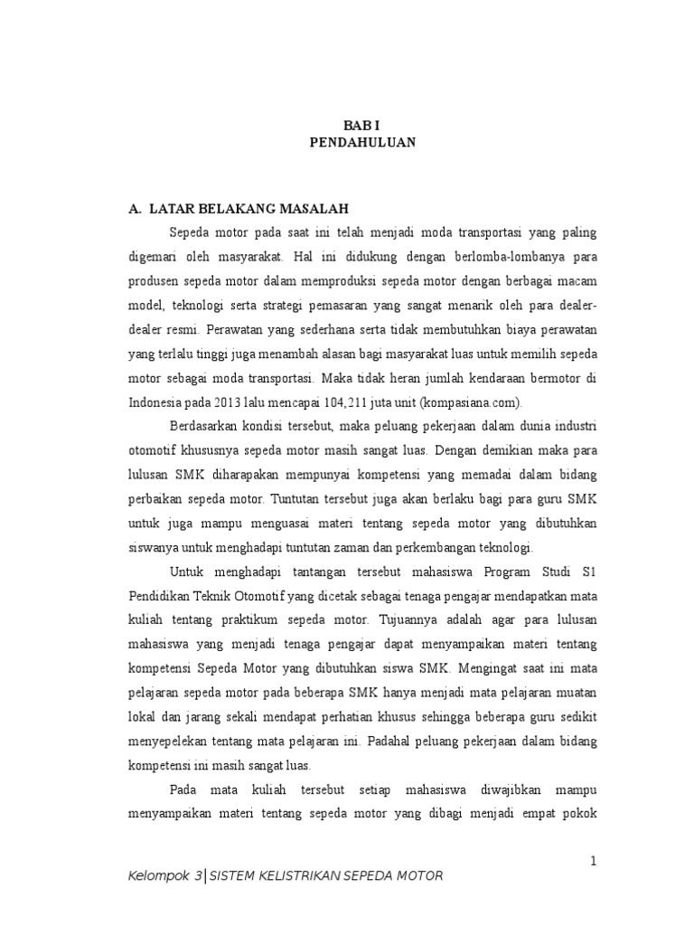 Sistem Kelistrikan Sepeda Motor