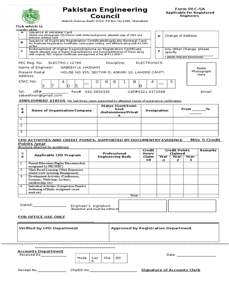 PEC Registration and Renewal Process | PDF