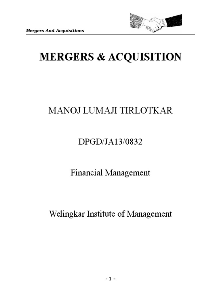 Merger Acquisition | PDF | Takeover | Mergers And Acquisitions