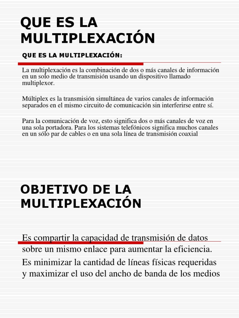 Qué es la multiplexación en redes | PDF | Multiplexación | Redes
