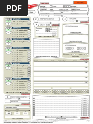 MadBeard Fillable Character Sheet v1.05