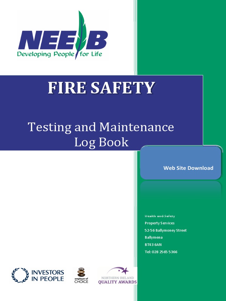 Fire Safety Testing and Maintenance Log Book PDF Fire Safety Fires