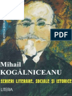 Kogalniceanu Mihail - Scrieri Lit, Soc Si Ist (Tabel Crono)