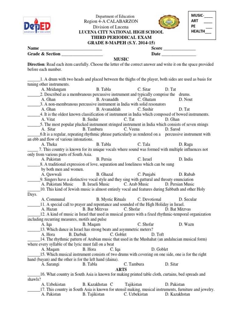 Mapeh Grade 8 Third Quarter Pathogen Chess