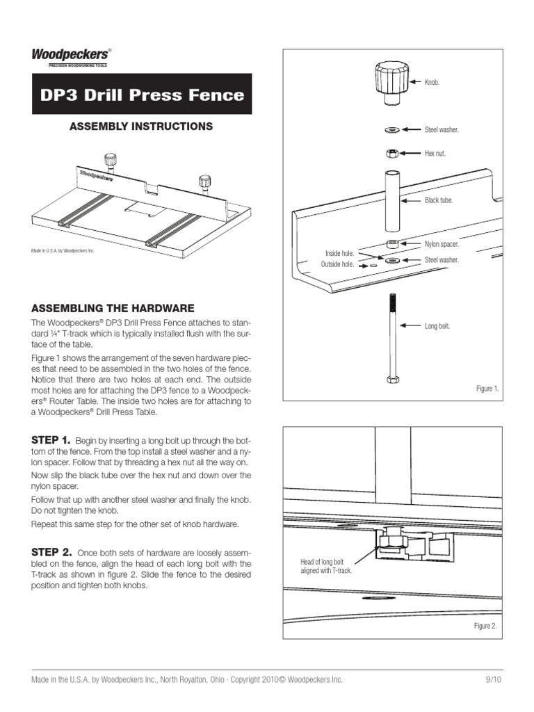 Dp3 Drill Press Fence Instructions PDF