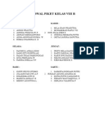 Jadwal Piket Kelas Viii B