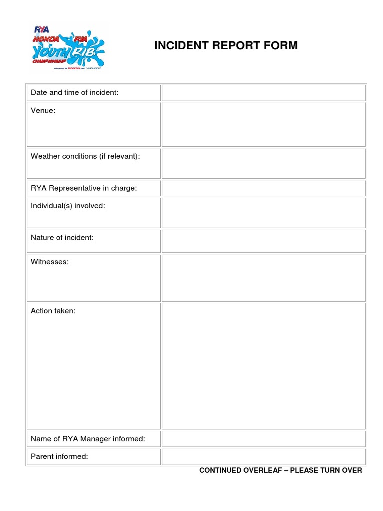 Incident Report Form (IRF) | PDF