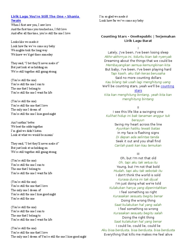 Lagu lirik | Song Structure | Songs