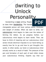 Handwriting to Unlock Personality